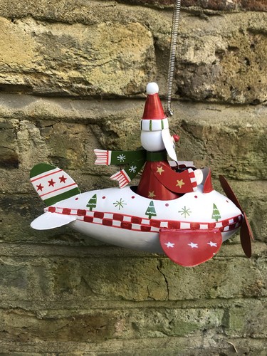 Santa flying aircraft hanging - santa,