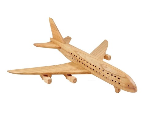 Wooden airbus plane toy - -,