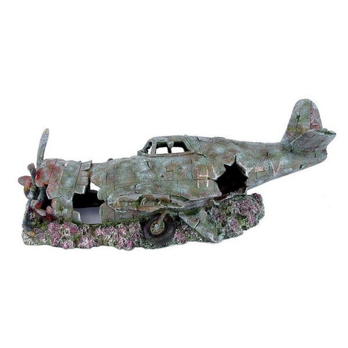 Small planewreck aquarium - aquarium, fish