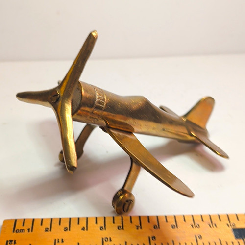Brass aeroplane model plane - model, /