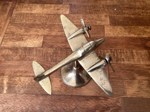 Vintage solid brass aeroplane - vintage,