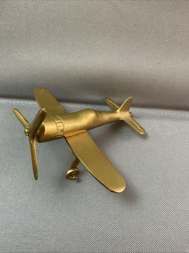 Cast brass airplane sculpture - cast,