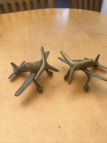Vintage brass aeroplanes - brass,