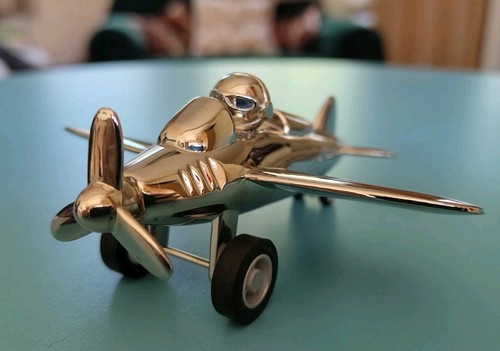 Solid metal spitfire aeroplane - metal,